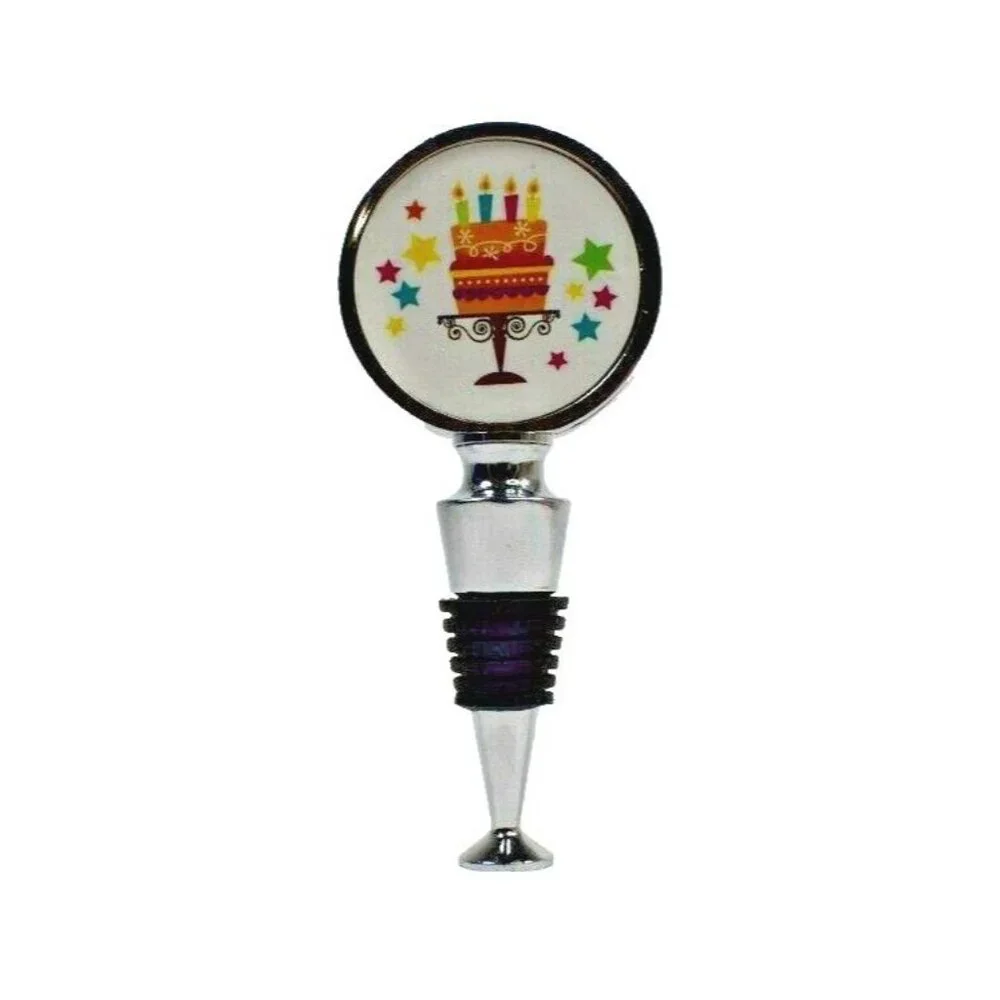 Happy Birthday Cake 60 and Fabulous Wine Bottle Stopper